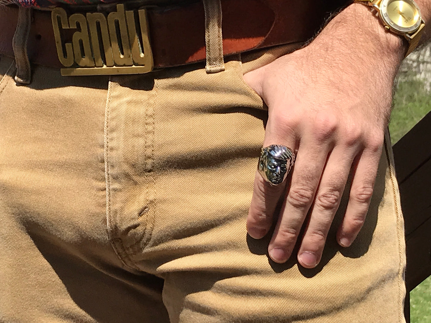 Stainless Steel Donald Trump Ring with MAGA Engraving