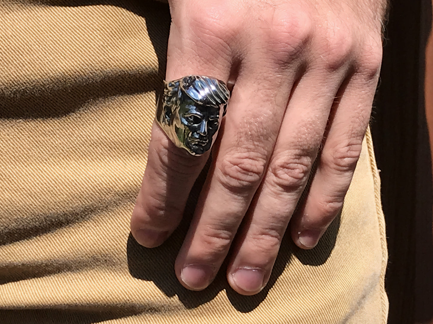 Stainless Steel Donald Trump Ring with MAGA Engraving