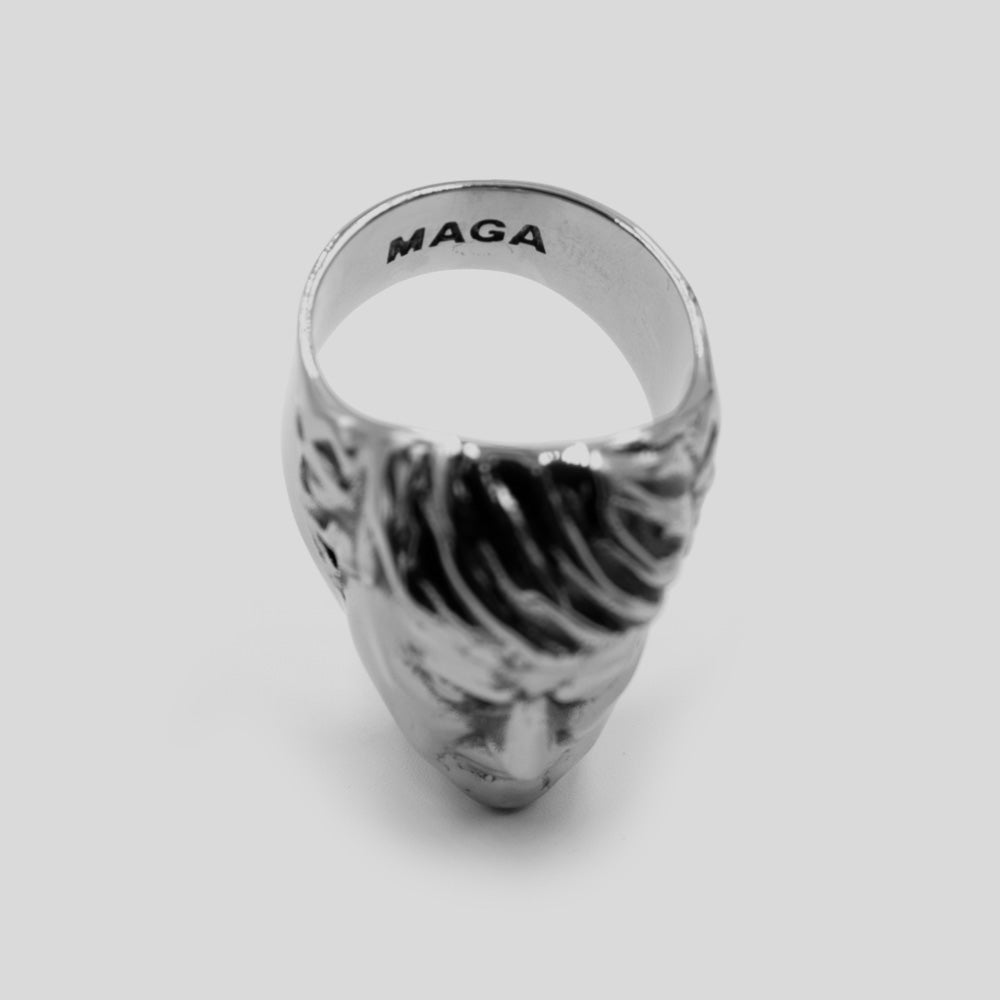 Stainless Steel Donald Trump Ring with MAGA Engraving