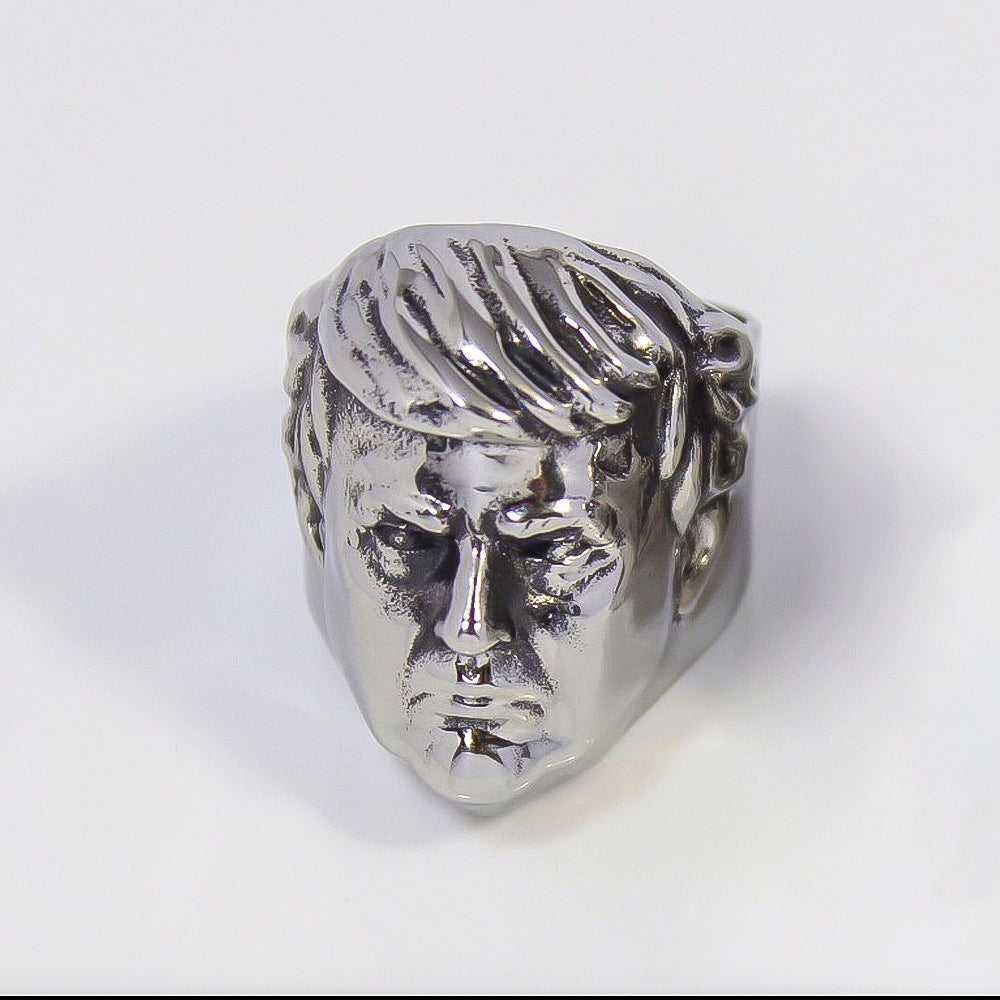 Stainless Steel Donald Trump Ring with MAGA Engraving